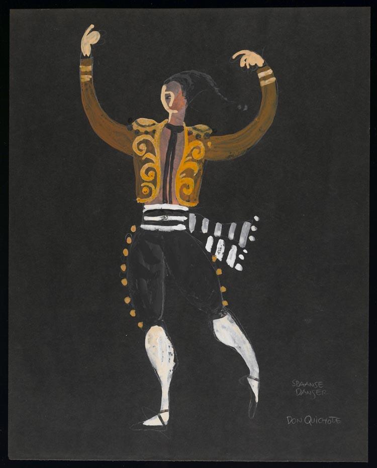 Kostuumontwerpen voor een spaanse danser in Don Quichote