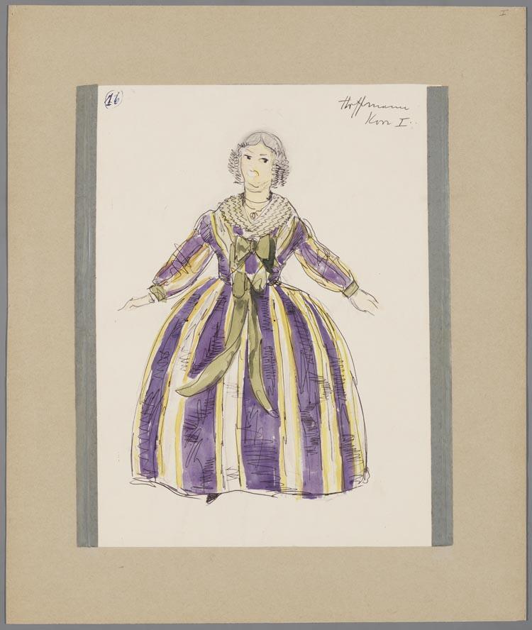 Kostuumontwerp voor Hoffmann's Vertellingen (Jacques Offenbach) door Karel Bruckman