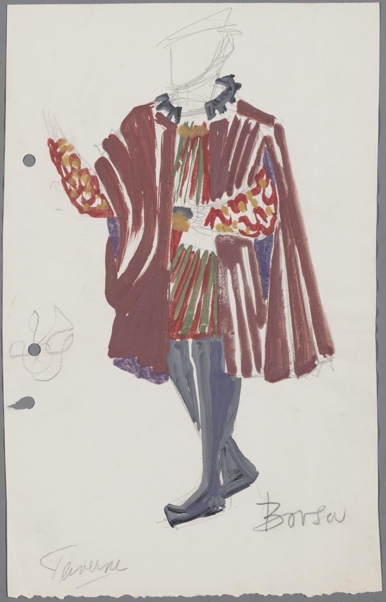 Kostuumontwerp voor Borsa als Rigoletto (Giuseppe Verdi)