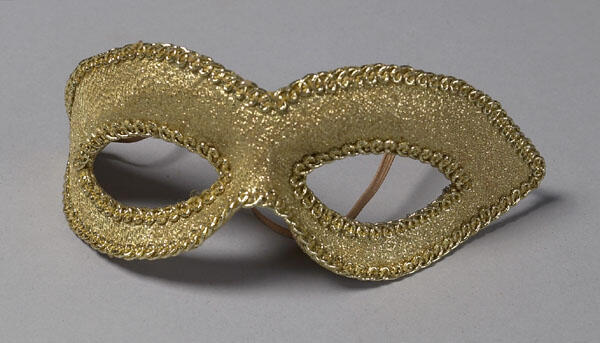 Oogmasker gedragen door Anne van Weerde als Harlekijn in het bal masque-nummer Ten Bate Van uit de musical Foxtrot (Annie M.G. Schmidt)