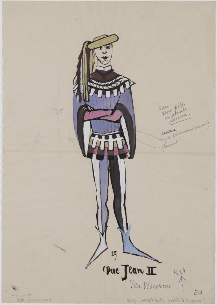 Kostuumontwerp voor Duc Jean II uit François Villon