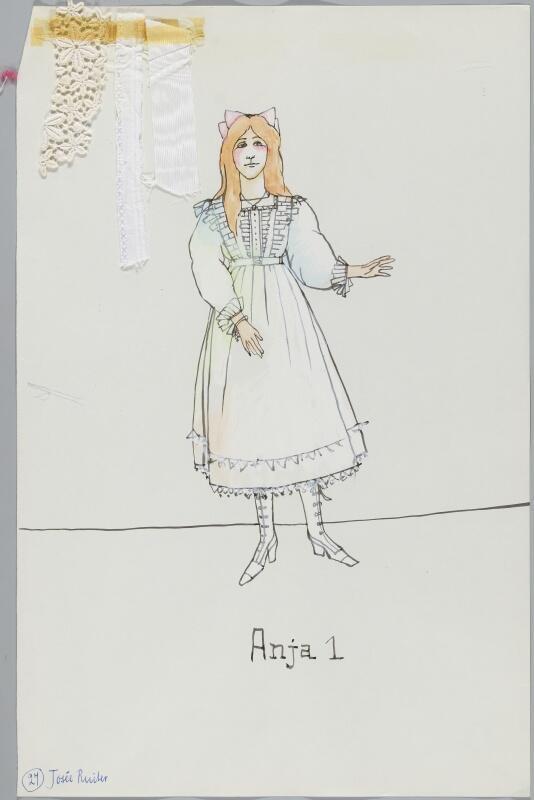 Kostuumontwerp voor Josée Ruiter als Anja 1 in De kersentuin