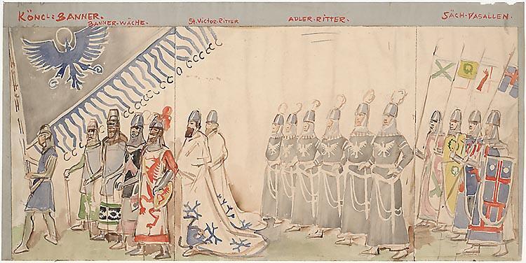 Kostuumontwerp voor de stoet in Lohengrin
