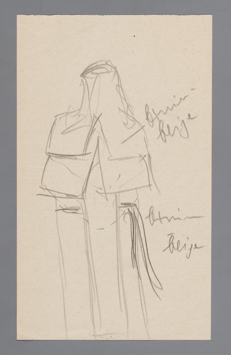 Kostuumschets voor Jo van der Meent als Zia Principessa in Suor Angelica (Puccini)