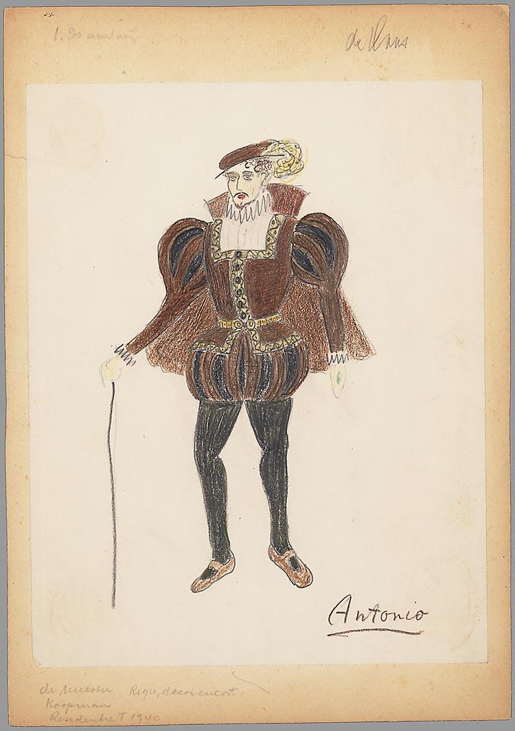 Kostuumontwerp voor Antonio in De Koopman van Venetië