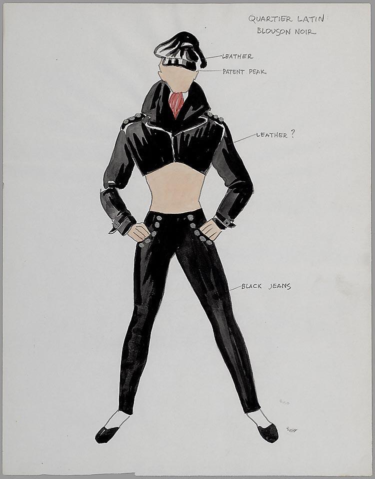 Kostuumontwerp voor Blouson Noir in Snip en Snap revue Uit en Thuis