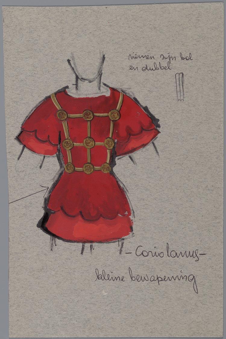 Kostuumontwerp voor Coriolanus uit Coriolanus