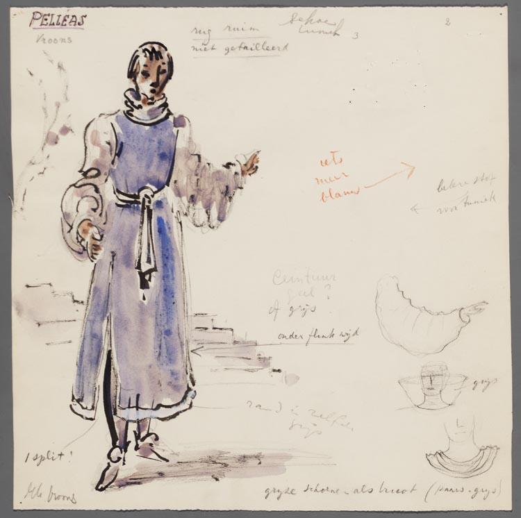 Kostuumontwerp voor Frans Vroons als Pelleas uit Pelleas en Melisande (Claude Debussy) door Gerard Hordijk