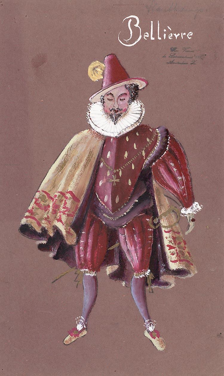 Kostuumontwerp voor Bellièrre uit Maria Stuart
