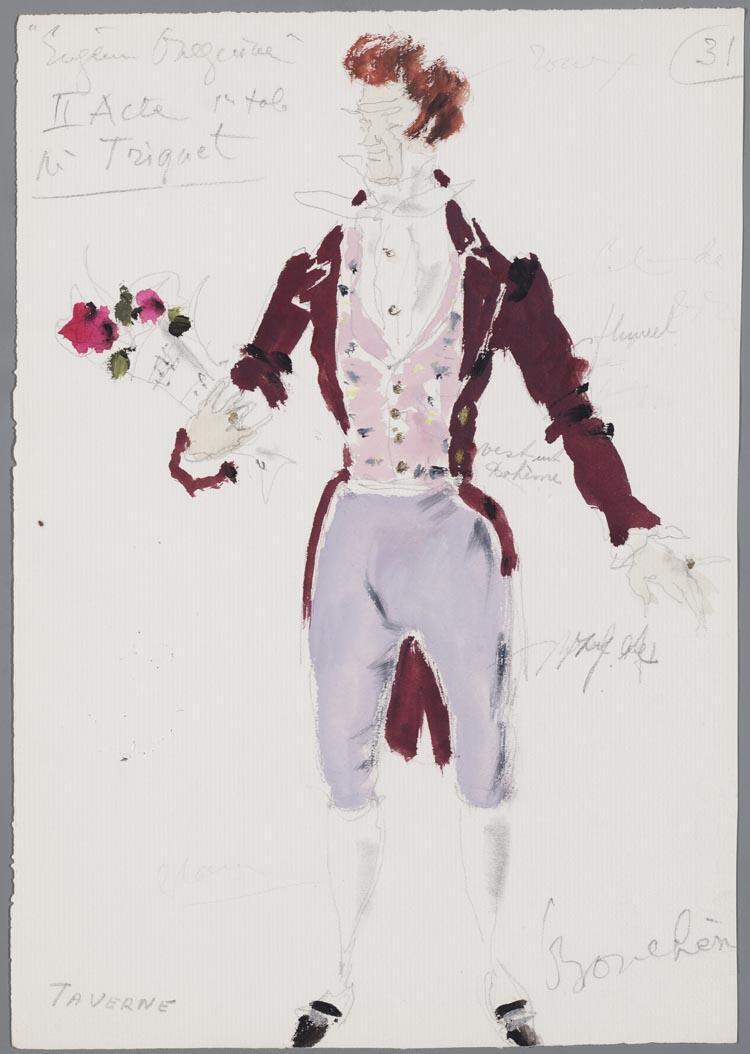 Kostuumontwerp voor Mr. Triguet in Eugen Onegin