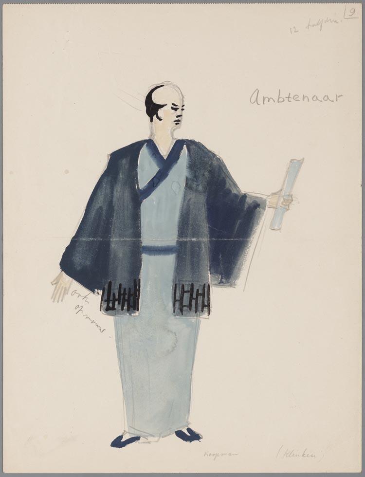 Kostuumontwerp voor een ambtenaar uit Madame Butterfly