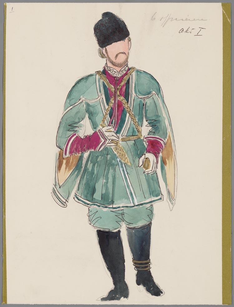 Kostuumontwerp voor een officier in Der Letzte Walzer door Karel Bruckman
