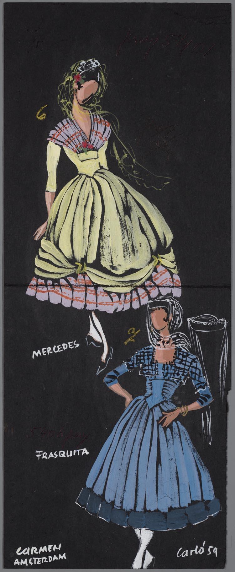 Kostuumontwerp voor Mercedes en Fransquita in Carmen