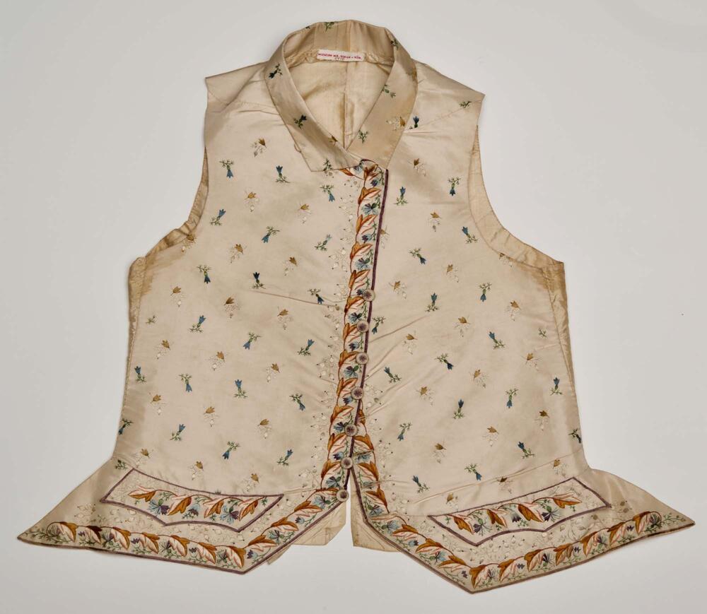 mouwloos vest; met bloempjes bezaaid