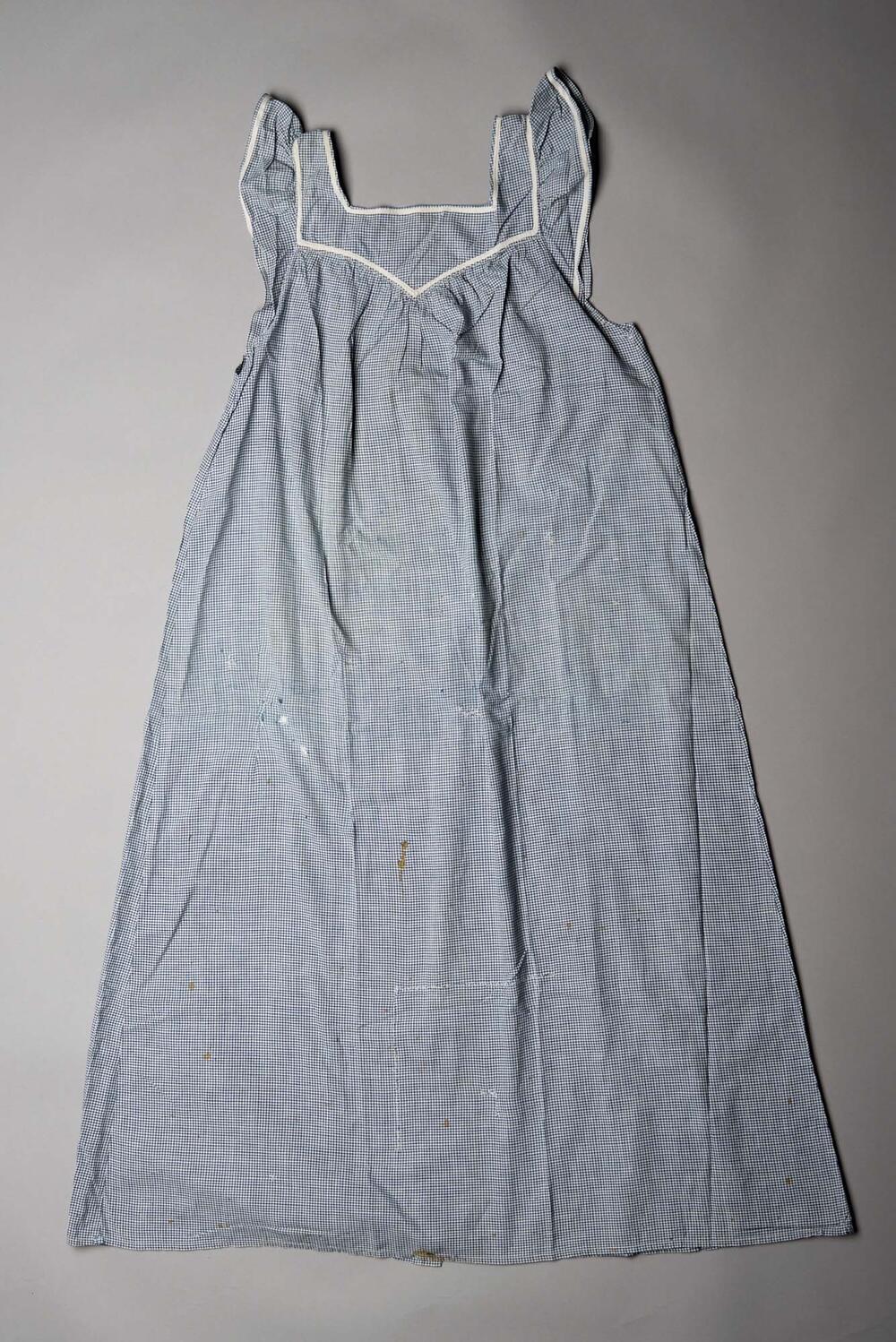 Blauw wit geruit werkschort