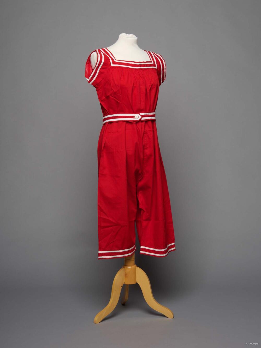 Rood katoenen dames zwempak
