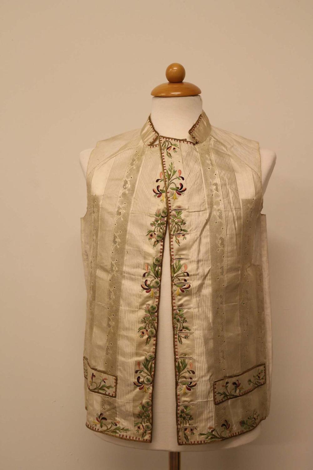 mouwloos vest met verticale banen