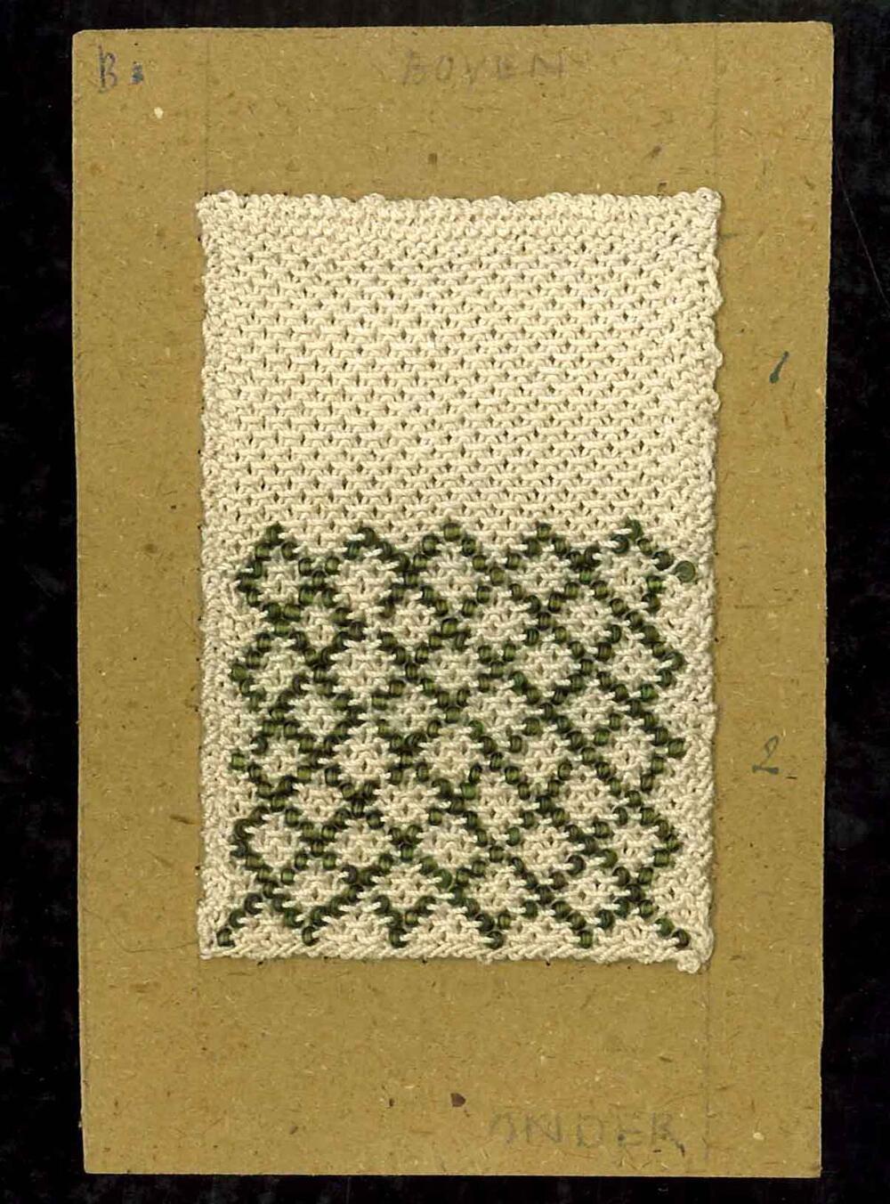 Breiwerk 'piquésteek', voor illustratie in 'Lap en draad' (1959)