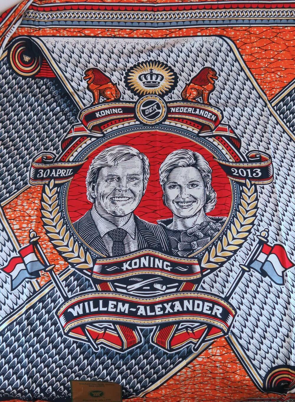 Herinneringsdoek t.g.v. inhuldiging koning Willem-Alexander en koningin Máxima op 30 april 2013.