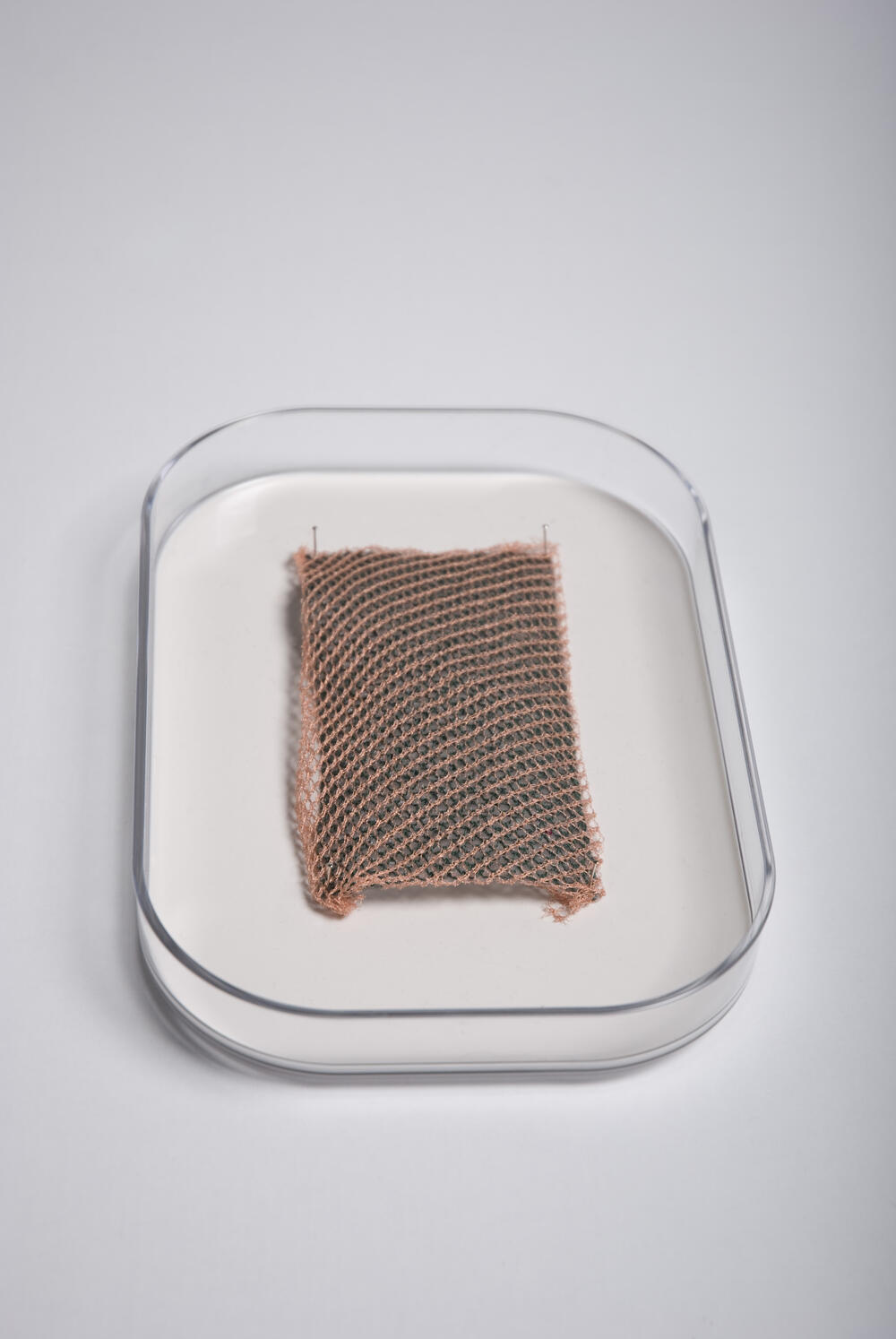 'Ecdysis', sample, gebreid en geborduurd