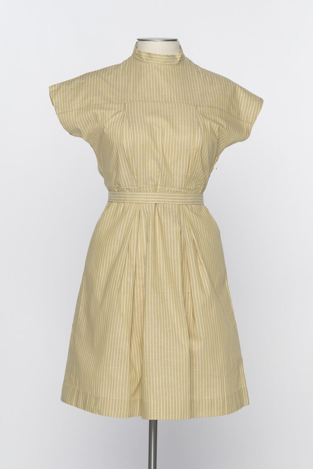 Jurk, streepdessin beige, wit