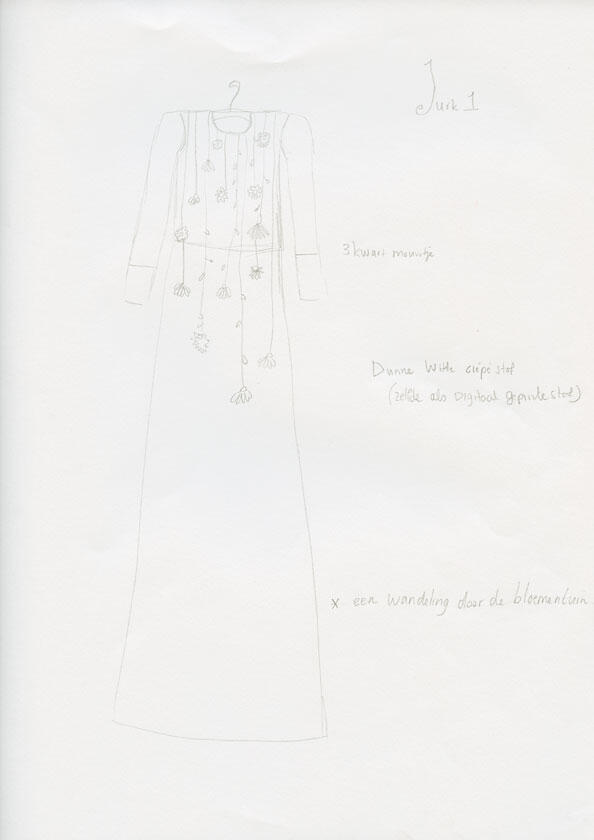 Ontwerpen voor outfits 'Sketching on my dress'