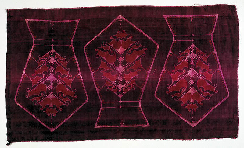 Proeflap, batik op zijde in art-decostijl