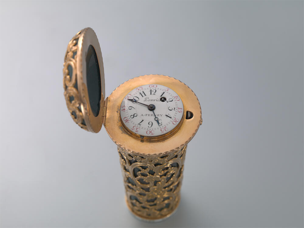 Wandelstokknop met uurwerk