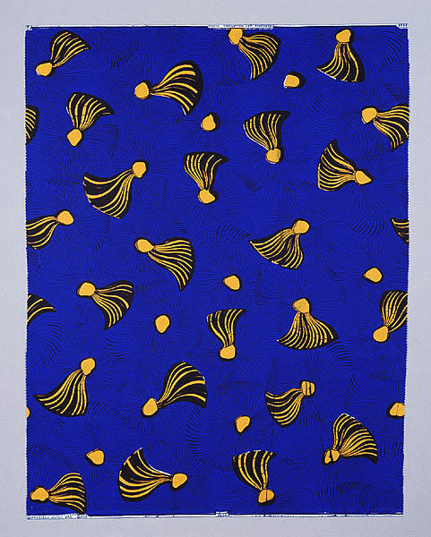 Staal-Yard, nr. 3586, donkerblauw met geel-zwarte kwasten