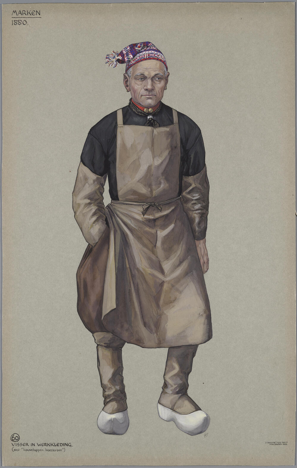 Visser in werkkleding, Marken 1880