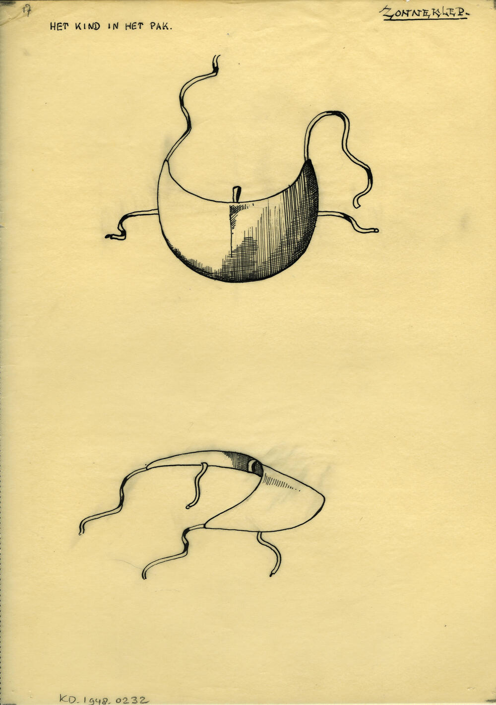Tekening van een zonneklep, Marken