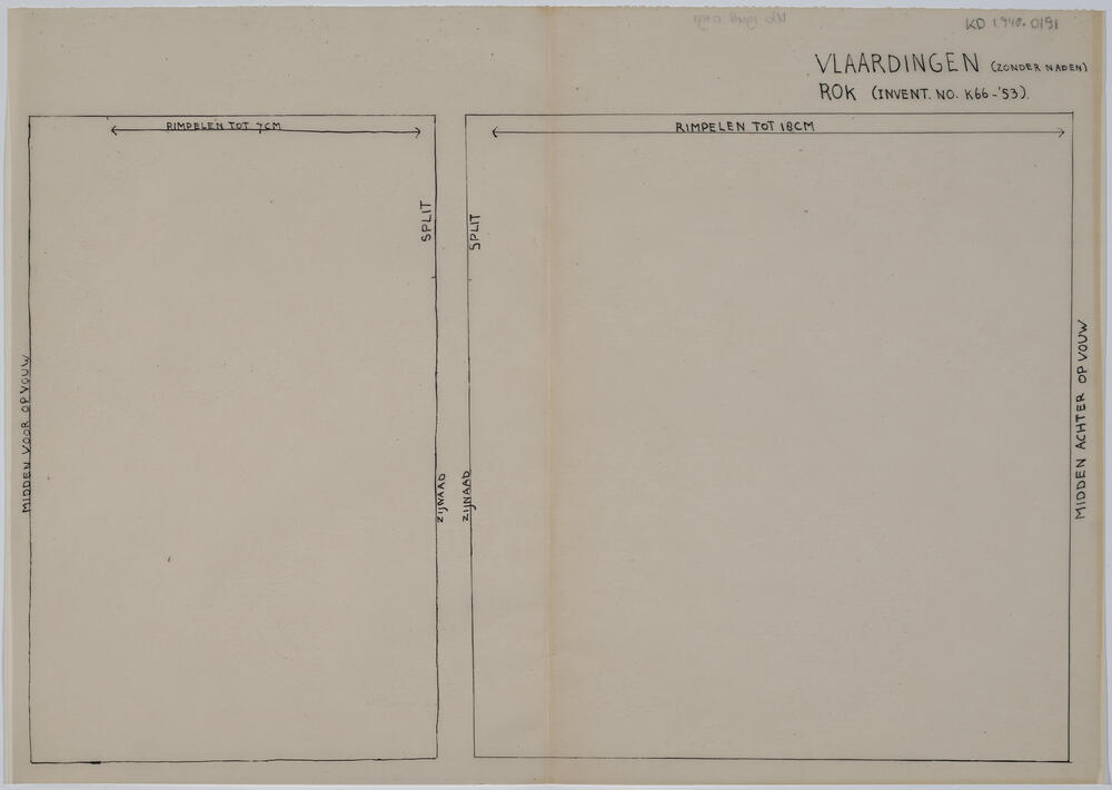 Patroontekening rok, vrouw Vlaardingen