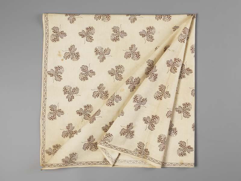Vierkante bedrukt katoenen doek of sjaal in beige, bruin en grijs
