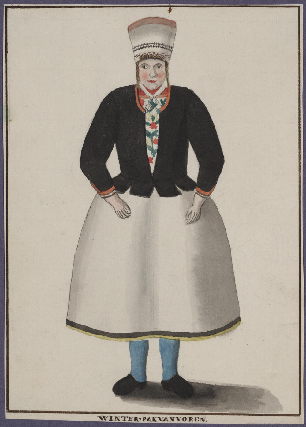 Vrouw in winterdracht, Marken, 1800–1900