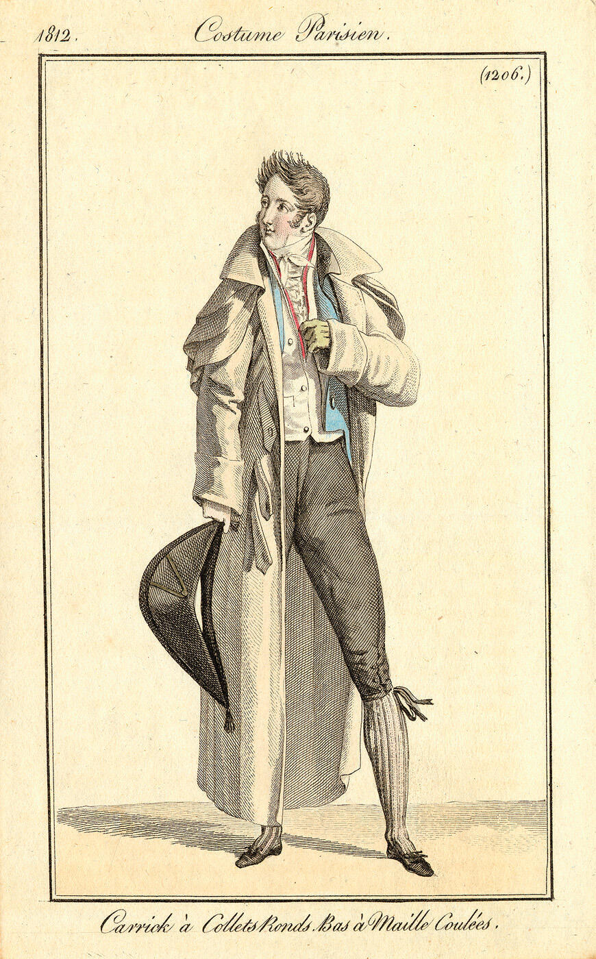 Costume Parisien, nr. 1206: Carrick à Collets Ronds. Bas à Maille Coulées