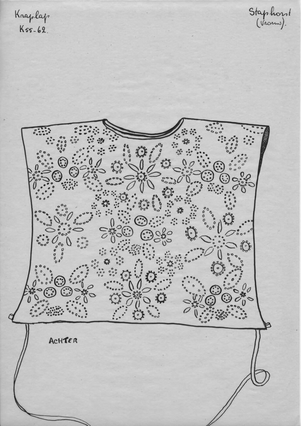Tekening van een kraplap, Staphorst