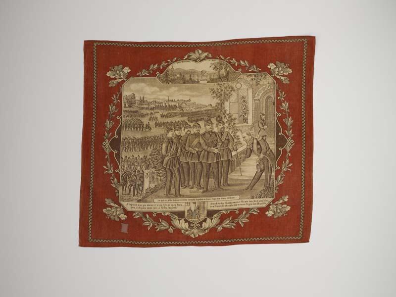 Gedenkdoek van bedrukte katoen met herdenking van Sedan,