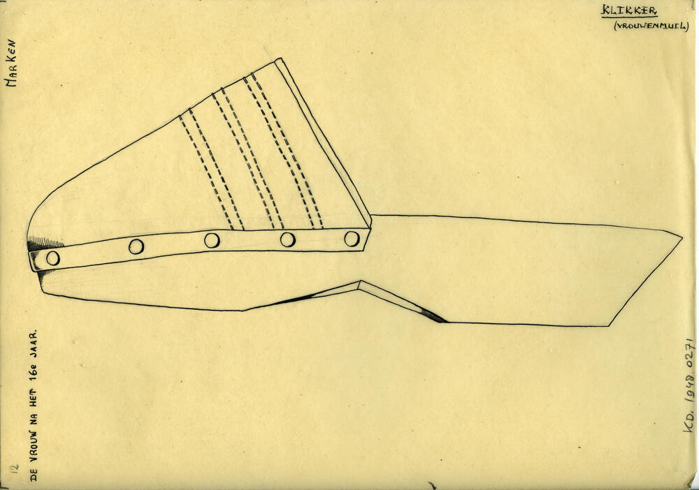 Tekening van een 'klikker', Marken
