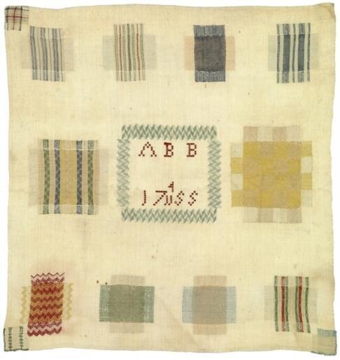 Stoplap met groen kader, gemerkt A.B.B. 1755