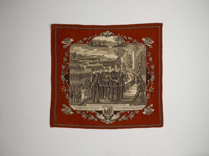 Gedenkdoek van bedrukte katoen met herdenking van Sedan,