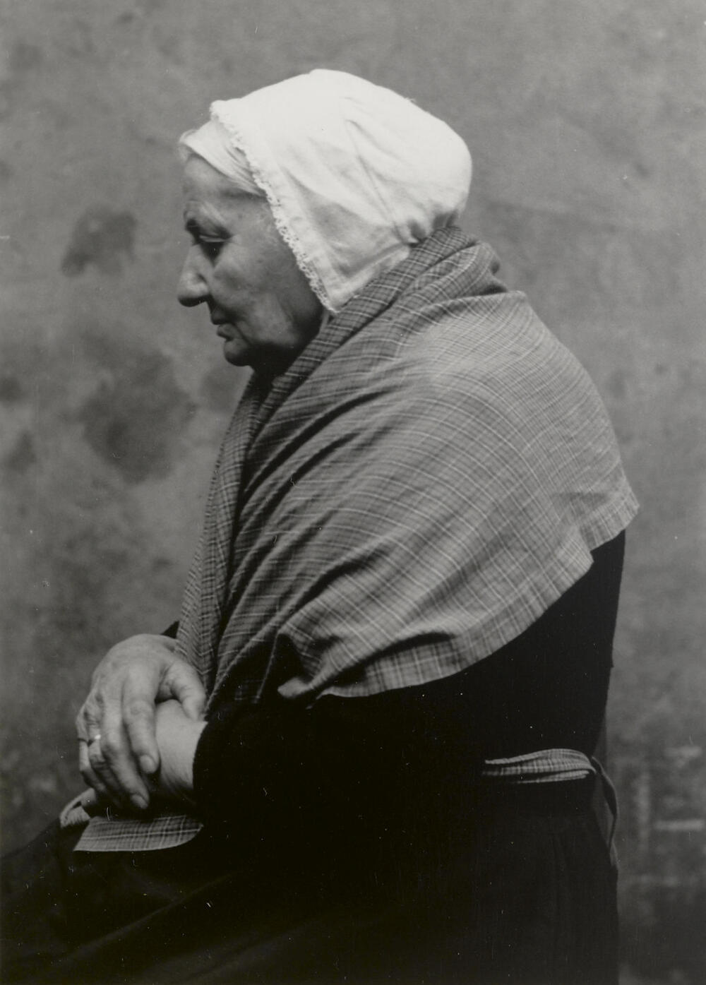 Vrouw in daagse dracht uit Stein, 1950