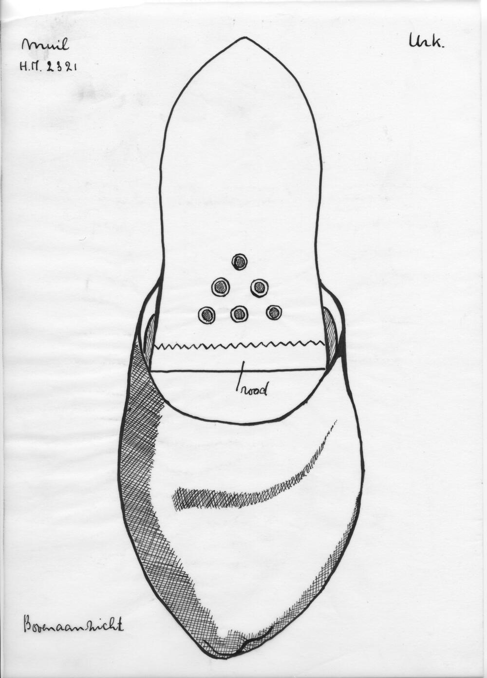 Tekening van een muil, Urk