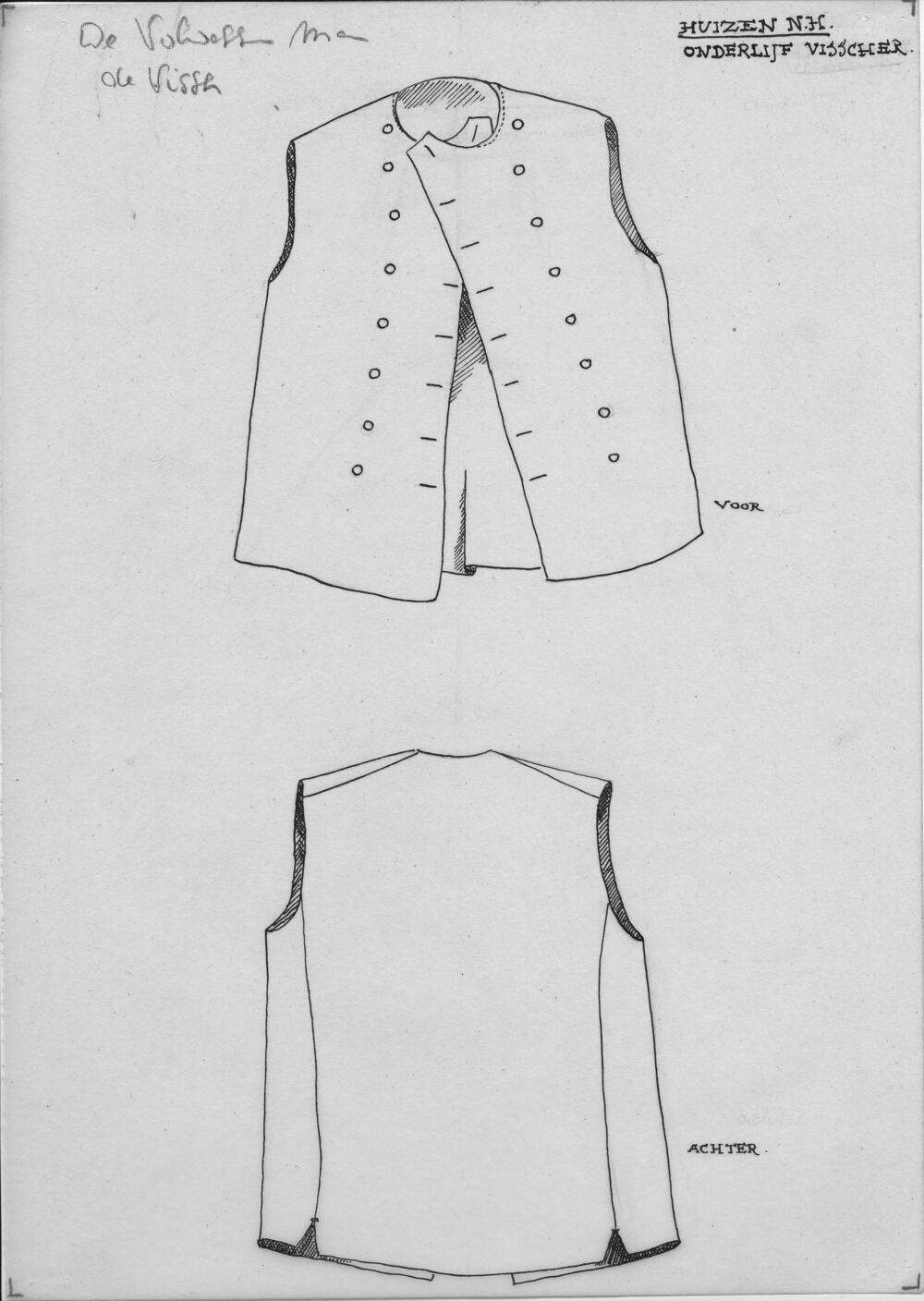 Tekening van een 'onderlijf', Huizen