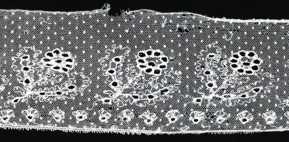 Strook versierde tule, zogenaamd 'Joadinne benaeid', Friesland, 1880–1940