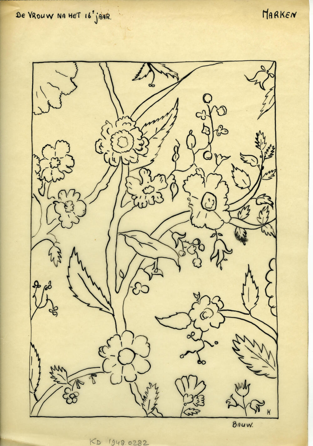 Tekening van een 'bauw', Marken