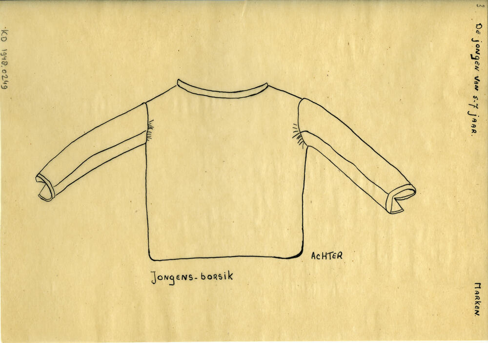 Tekening van een jongensborsik, Marken