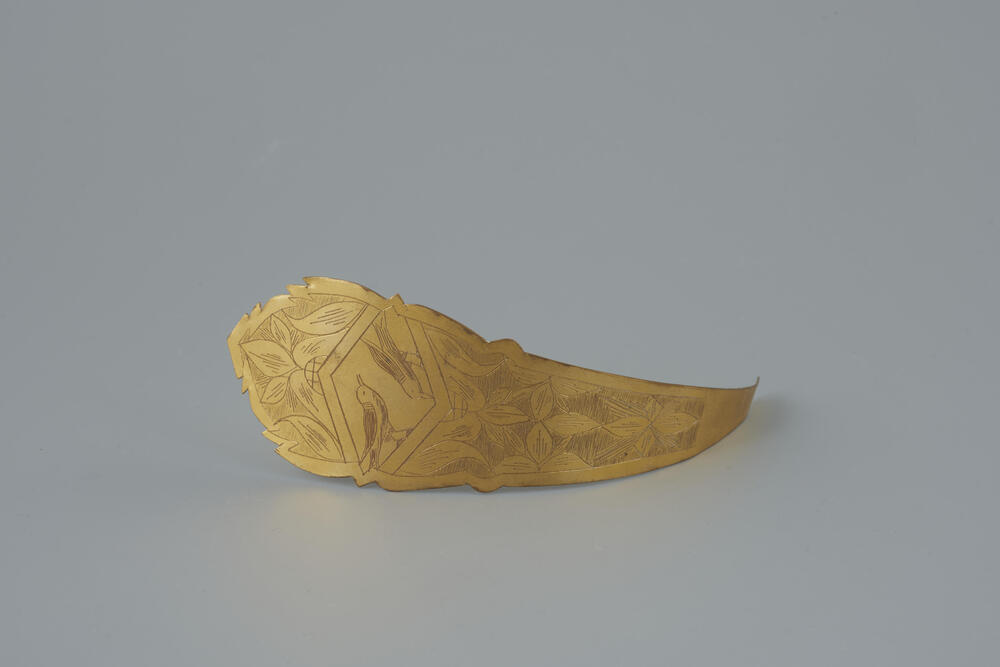 Vergulde messing voorhoofdsnaald, Walcheren, 1800–1880