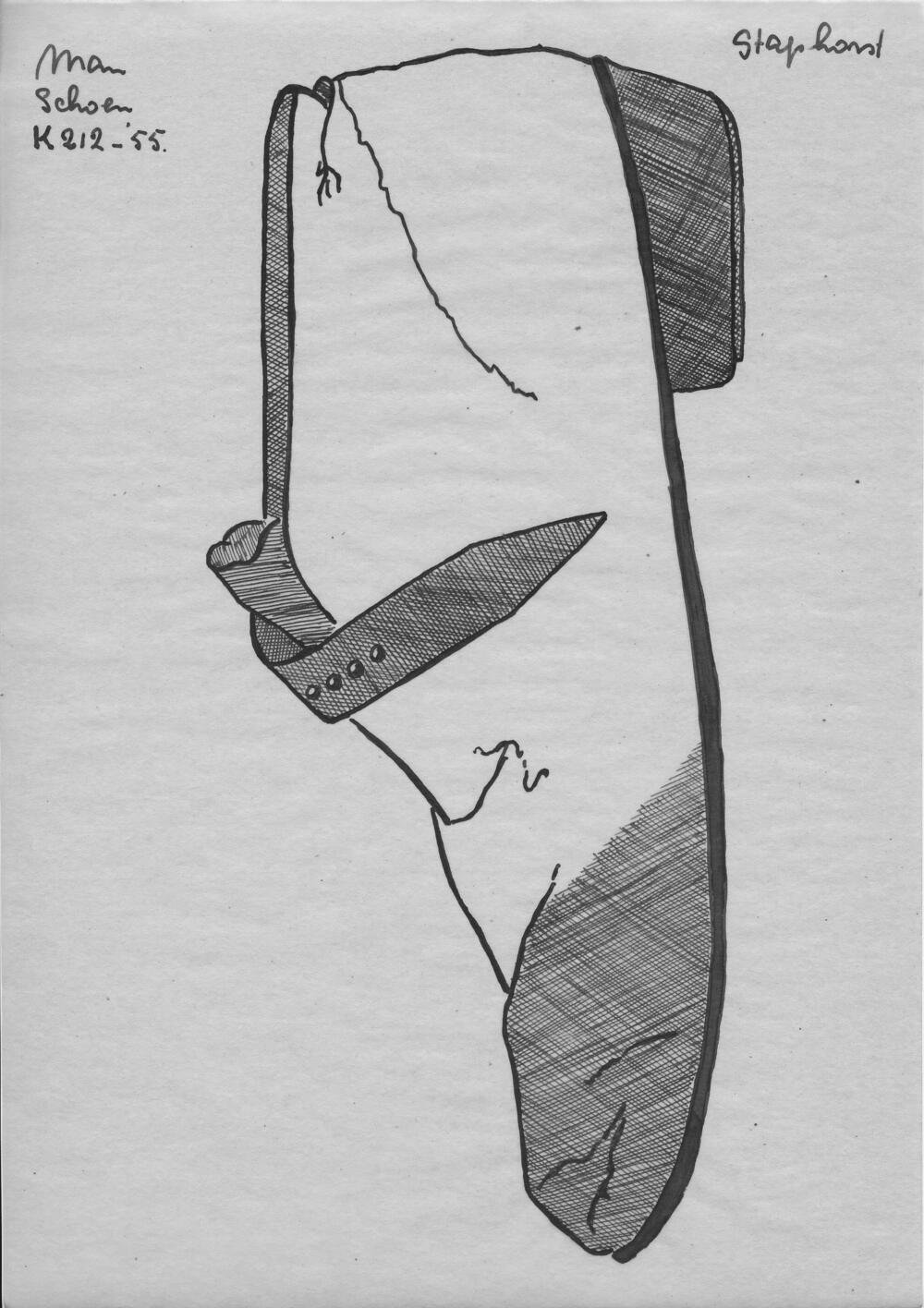 Tekening van een schoen, Staphorst