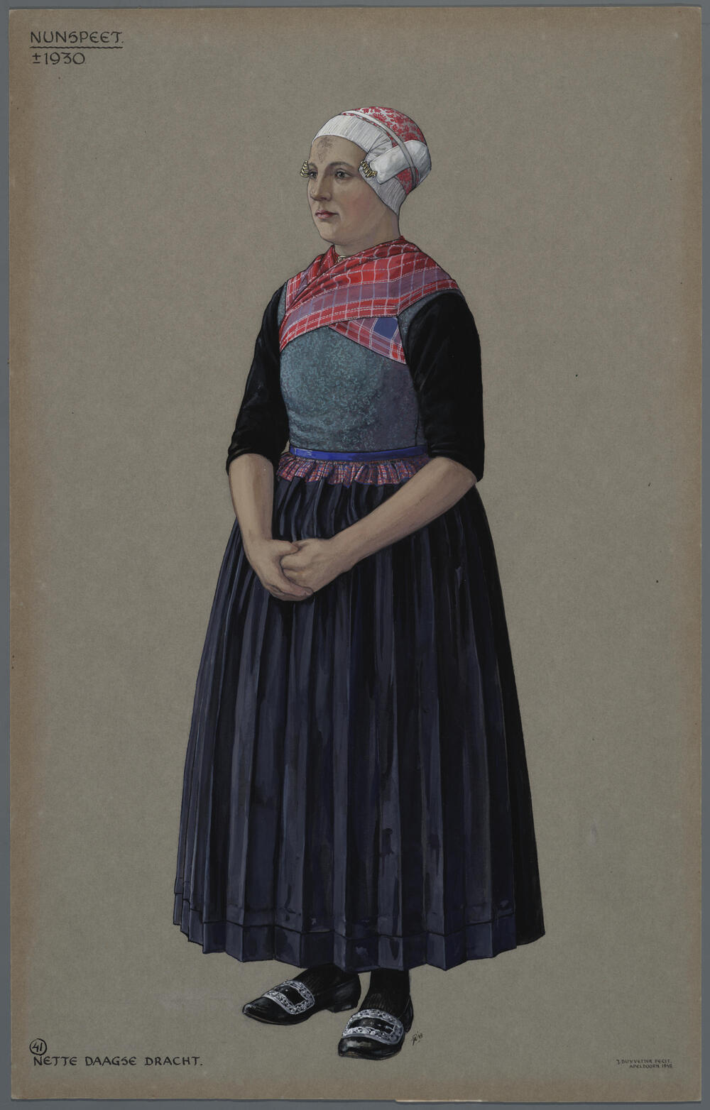 Vrouw in daagse dracht, Nunspeet circa 1930