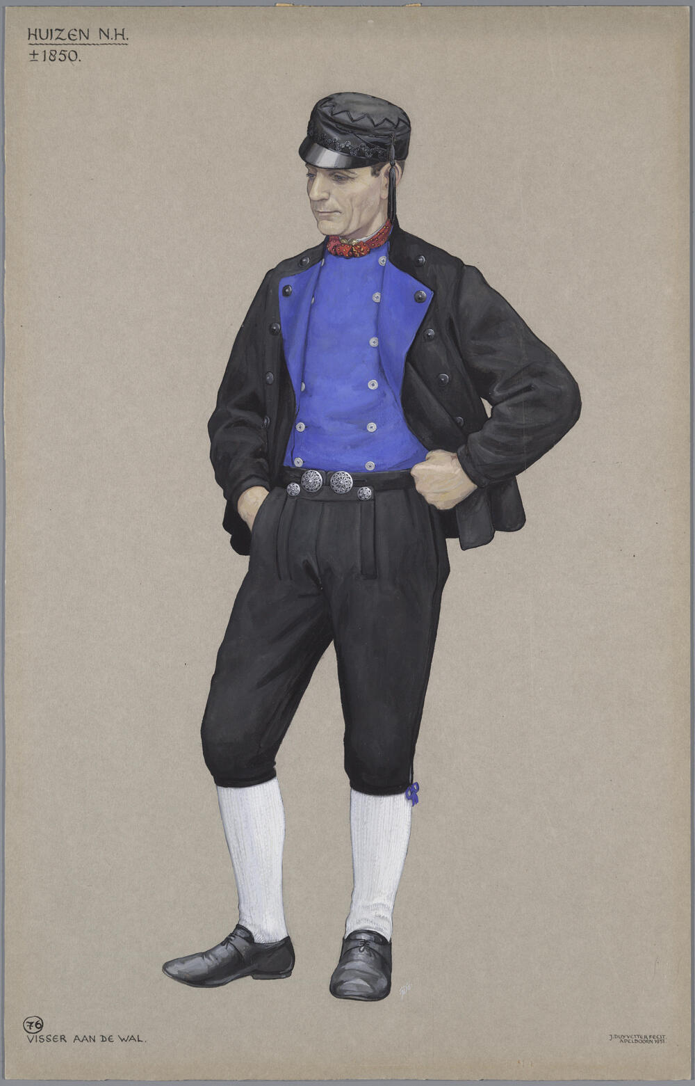 Visser aan de wal, Huizen circa 1850
